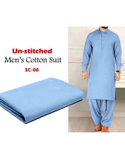 Soft Egyptian Cotton Unstitched Men's Shalwar Kameez